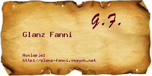 Glanz Fanni névjegykártya