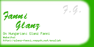fanni glanz business card